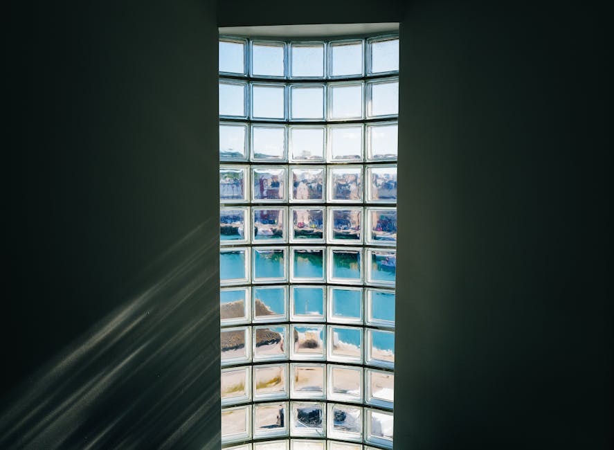 Beautiful scenic view seen through a newly installed clear glass window